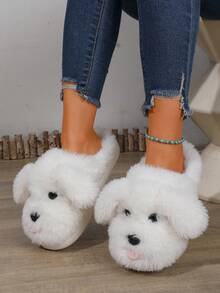 1 Pair Women White Slide Home Slippers Cartoon Fashion Indoor Footwear - White - View 2