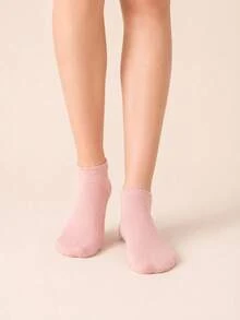 5/10/20 Pairs Pink Women's Short Socks, Summer Thin Casual Fashion Low-Cut Ankle Socks, Boat Socks - Pink - View 5