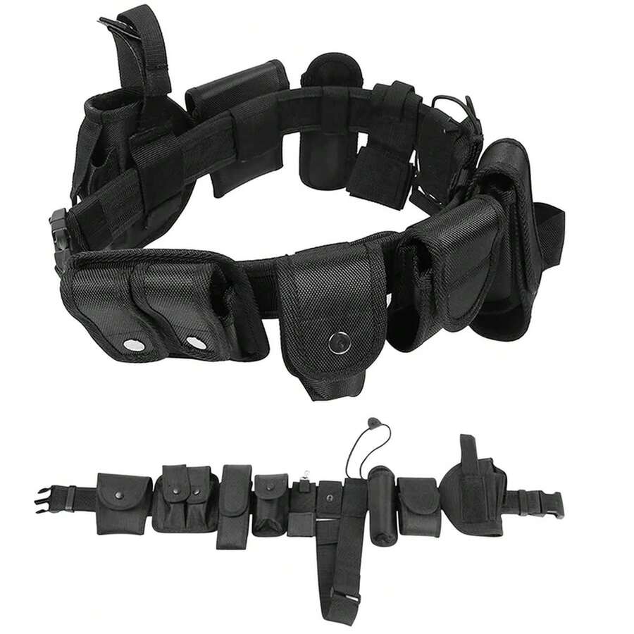 Cinturónáctico de Batalla para Airsoft, Conjunto de Cinturón de Servicio Ajustable de Nylon, Cinturón Militar de , Cinturón de Caza, Funda para Pistola, Soporte para Bastón YN4T - BRONCEARSE - Ver 1