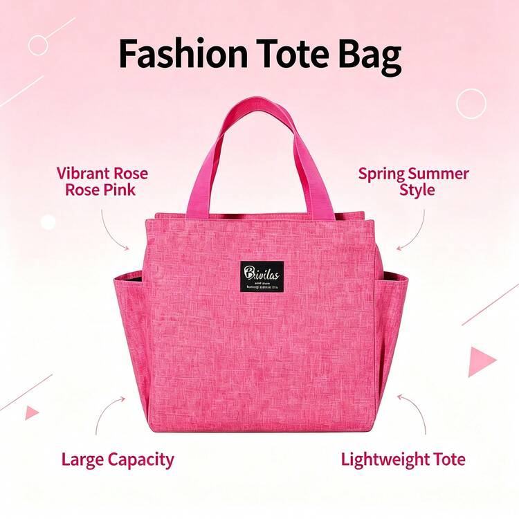 1pc Large Capacity Daisy Lunch Bag, Reusable Cute Tote Lunch Box, Suitable For Workers, Office, Travel, Outdoor - View 10