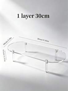 1 pieza Soporte de exhibición acrílico multicapa extendido de 30cm/11.8in, estante de exhibición trapezoidal de 3 niveles, estante de almacenamiento y exhibición para el hogar, adecuado para joyas, cosméticos, estante de almacenamiento y exhibición multicapa transparente, soporte para pasteles, estante para perfumes, forma ovalada - A - Ver 11