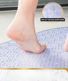 Non-Slip, Transparent Bathtub Mat With Suction Cups (68 * 38 Cm), Suitable For Oval Bathtubs; Non-Slip Shower Mat, Suitable For The Bathroom - 1pc - View 4