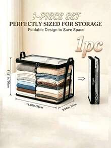 4pcs Transparent Black Trim Storage Bags, Dual Handle Portable Easy Packing, Dust-Proof & Moisture-Proof Organizer Bags, Large Capacity Durable Foldable, Easy To Store & Categorize, Suitable For Bedroom, Classroom And Dormitory Book Moving - Clear - View 5
