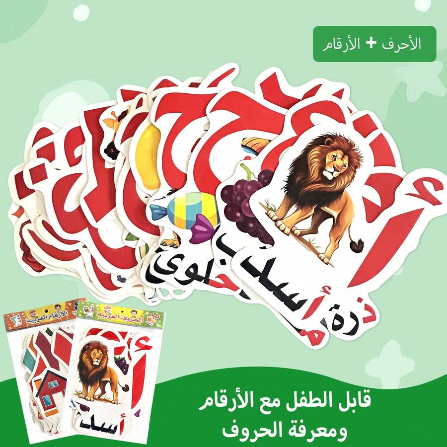 28 Arabic Alphabet Flashcards For Kids | Vocabulary & Letter Recognition Learning | Arabic Language Education Set | Classroom Decor & Teacher Resources | Kindergarten Home School Activities & Games