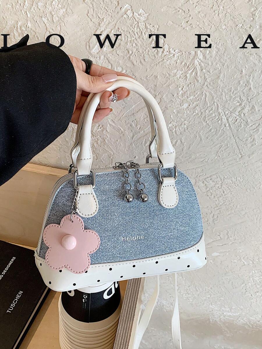1pc Color Block PU Leather New Women Bag, Shoulder Bag, Crossbody Bag, Fashionable Shell Handbag, Adjustable Strap, Suitable For Girls, College S