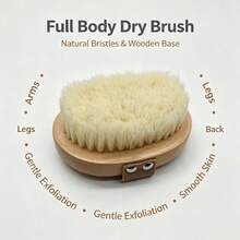 Soft Bristle Bath Brush Exfoliating Body Scrubber Shower Brush Body Scrub Brush Home Back Scrubber Bathing Brush - Apricot - View 5