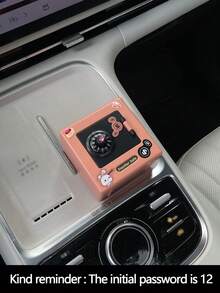 1pc Cartoon Car Coin Password Piggy Bank, Mini DIY Creative Coin Storage Box, Plastic Square Coin Savings Box, Car Accessories Storage Box, Car Interior Decor Storage Can (Stickers Can Be DIY And Freely Applied) - A - View 11
