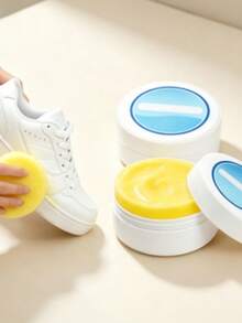 Multi-Purpose Cleaning Paste, Shoe Cleaning Paste, Multi-Purpose Cleaning Paste, White Shoe Cleaner With Sponge, White Shoe Cleaner, Shoe Stain Removal Solid Paste - Solid State - View 5