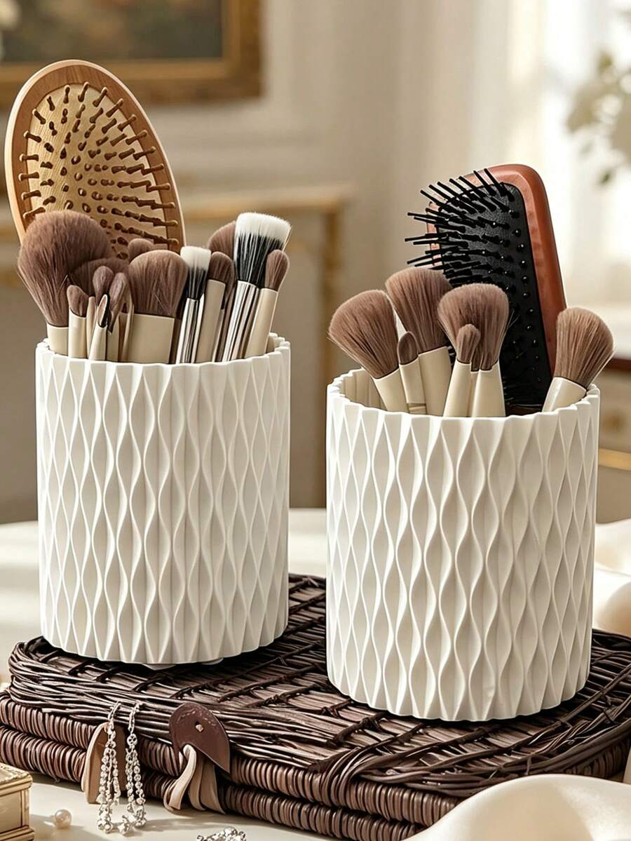 360° Rotating Pen Holder, Desktop Rotating Makeup Organizer, Multi-Functional Vanity Makeup Storage Box, Desktop Pen Holder And Beauty Tool Organizer, Creative Makeup Storage Box, - Multicolor - View 1