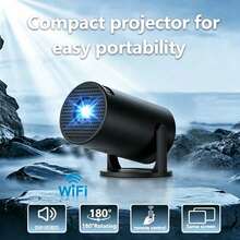 Portable Mini Smart HD Movie Projector, Native 720*480P Resolution, Supports 4K Video Playback, 180° Rotatable Design, WiFi Wireless Screen Mirroring Compatible With Phones & Tablets, Indoor Outdoor Home Theater Projector - Black - View 3