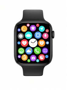1pc Unisex Black Silicone Strap 2.05" Full Touch Square Screen Smartwatch With Heart Rate Monitoring And Calling Function, Compatible With Android And IOS (Bluetooth) - Black - View 11