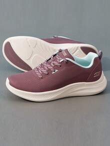 Skechers Women's Mesh Patchwork Comfortable Lightweight Cushioned Walking Shoes For Daily Commute And Work - Mauve Purple - View 1