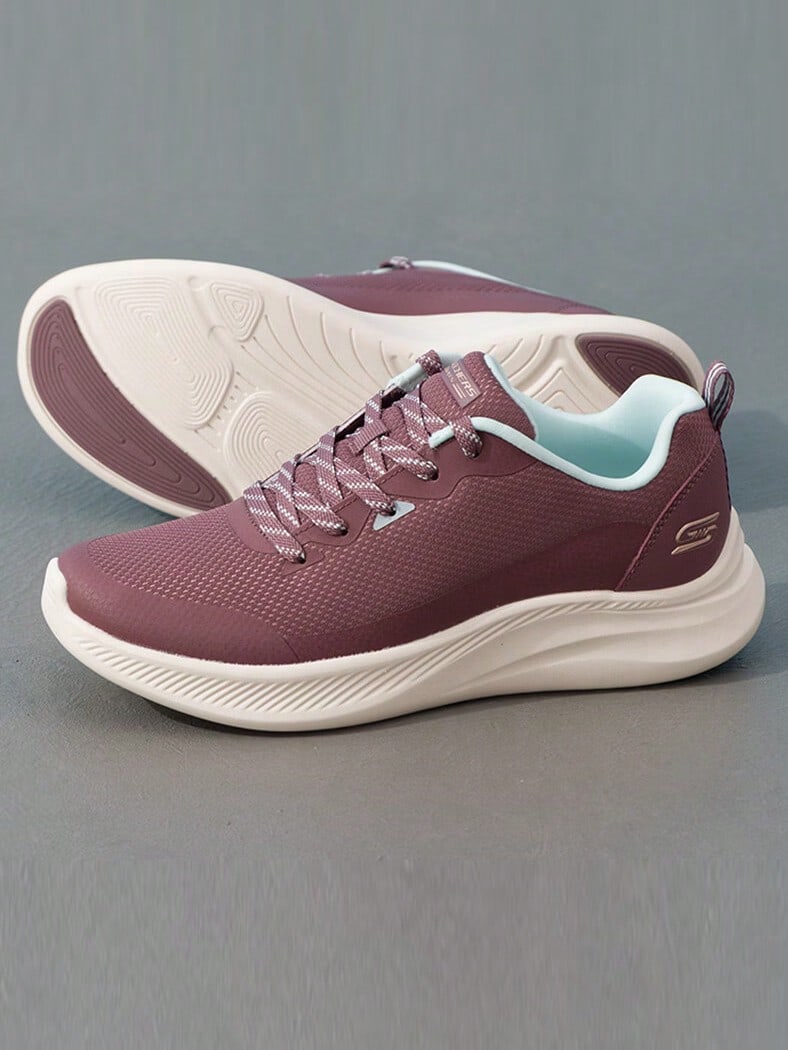 Skechers Women's Mesh Patchwork Comfortable Lightweight Cushioned Walking Shoes For Daily Commute And Work - Mauve Purple - View 1