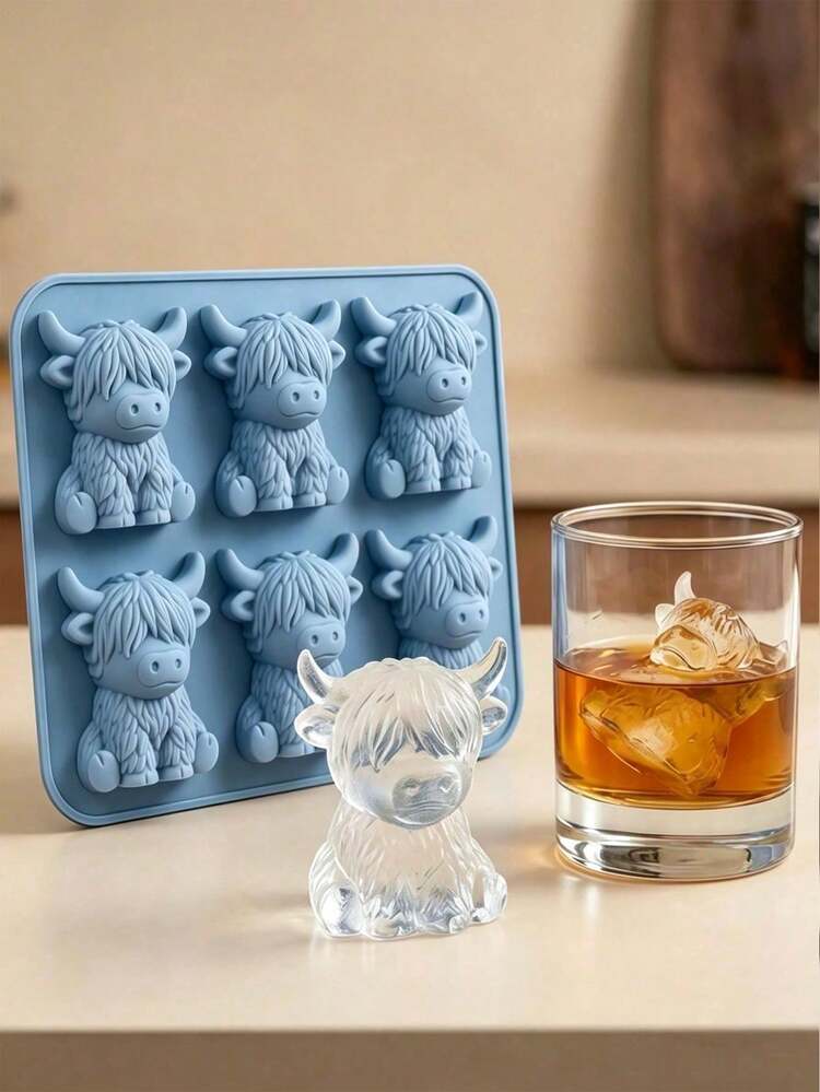 1pc/Set 3D Cute Cow Shaped Silicone Tray, Suitable For Whiskey Cocktails And Baking, Also For Easter And Holiday Decoration - Multicolor - View 13