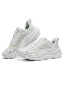 Skechers Women's MAX RUN Series Lightweight High-Elasticity Cushioned Thick-Sole Running Shoes - White - View 1