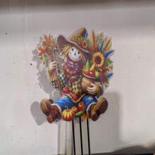 跨境收穫稻草人彩色花園插樁 壓克力防水耐磨庭院地插掛飾 - A - 查看 7