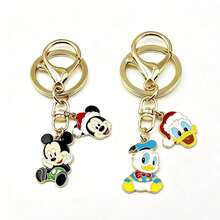 2 móc khóa Disney hoạt hình Mickey Minnie Donald Daisy bằng hợp kim sơn dầu, phụ kiện treo túi dễ thương, quà tặng tinh xảo - Nhiều kiểu dáng - Xem 13