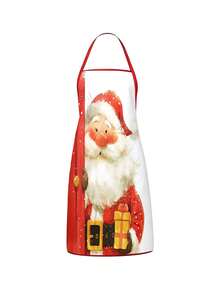 4PCS Christmas Mrs. Claus Apron Set, Funny Santa Costume Print Adjustable Waterproof Kitchen Apron, Holiday Cooking Apron Gift For Women - Multicolor - View 15
