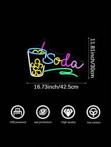 1PC Bubble Tea Neon Sign With USB Cable, Clear Acrylic LED Neon Light, Cute Colorful Milk Tea Cup With Straw, Tapioca Pearl Details And Glowing Letters For Boba Cafe, Dessert Shop, Restaurant, Home Bar, Dorm And Celebration Decor - Multi-color light - View 11