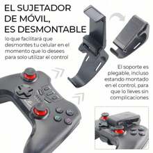 (Envío gratis) Control Celular Gamepad Videojuego Bluetooth Android Con Soporte - Negro - Ver 7
