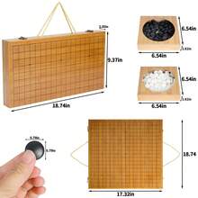 Chinese Weiqi Go Board Game Set Portable Wooden Timber Strategy Go Game Set Gift - 44 X 47 cm - View 3