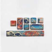 Bokawz Colorful Coral Sea OEM High-Level Space Return ESC Supplementary Keycap PBT Material, Compatible With Sublimation Process, Fits A 6.25U Space - View 2