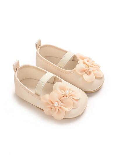 Spring/Autumn Infant Shoes 0-1 Years Old Cute Flower Decor Flat Shoes Rubber Sole Infant Walking Shoes For Infant Girls