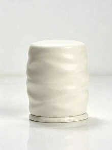 White Ceramic Toothpick Holder, Wavy Pattern Toothpick Box With Lid, Household Kitchen Dining Table Dust-Proof Toothpick Storage Can, Toothpick Dispenser, Dental Floss Storage Can - View 9