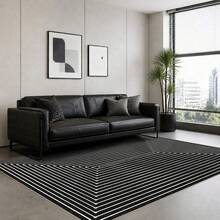 Latte&Fog Alfombras de 153 x 215 cm para Sala de Estar y Dormitorio,Moderna Abstracta Lavable, de Pelo bajo Antideslizante Estilo Boho para Sala de Estar, Oficina, Dormitorio(Negro 5x7ft) - Negro - Ver 3