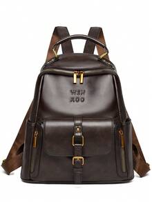 2026 Luxury Retro Style Women Backpack Fashion Brand Designer Handbag High Quality PU Leather Shoulder Bag For Ladies Daily Use - Brown - View 4