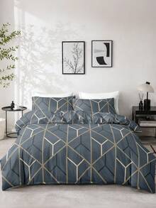 2/3 Piece Geometric Print Duvet Cover Set, Soft Breathable Anti-Pilling Bedding, Wrinkle-Resistant Machine Washable, No Duvet Insert Included, Comfortable For All Seasons, Suitable For Single/Double/Queen/King Bed, Multiple Colors, Bedroom Decor, Valentine's Day Gift - Multicolor - View 2