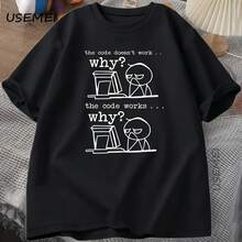 T-Shirt With The Code 'it Doesn't Work' Why, Funny Software Engineer T-Shirt, Computer Engineer T-Shirt, Short-Sleeved Round-Neck Clothing. - 款式 - 查看 1