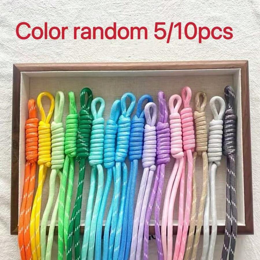 5/10pcs Colorful Nylon Rope DIY Handmade Weaving Set, Suitable For Keychains, Backpack Charms And Weaving - Handmade Coil Materials, Keychains, Gift Making And Event Supplies - Colorful Braided Rope - View 1