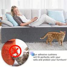 Self-Adhesive Cat Scratch Pad, Multi-Color & Multi-Size Options, Trimmable DIY Cat Furniture Protector, Anti-Scratch Cat Scratching Pad, Fits Cat Tree / Door / Sofa, Pet Anti-Scratch Carpet - 40cm X 100cm - View 1