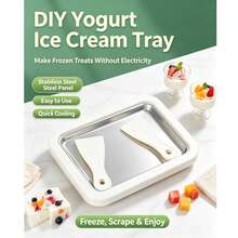 1pc/1set Manual Ice Cream Maker, Suitable For Ice Cream And Frozen Yogurt, Equipped With 2pcs Scraper Set, 3 Optional Colors, Practical Dessert Making Tool, With Even Rolling Scraper, Easy To Operate, Suitable For Home Kitchen And Outdoor Camping - Multicolor - View 2