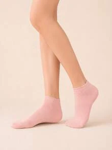 5/10/20 Pairs Pink Women's Short Socks, Summer Thin Casual Fashion Low-Cut Ankle Socks, Boat Socks - Pink - View 4