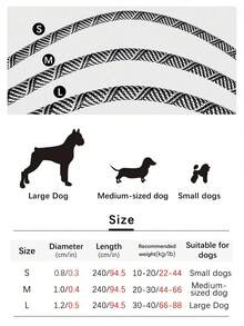 1pc Reflective Nylon Hands-Free Crossbody Pet Leash, Outdoor Running Crossbody Pet Leash, Suitable For Large, Medium And Small Dogs - Black and White - View 3