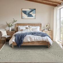 Latte&Fog Alfombras de 153 x 215 cm para Sala de Estar y Dormitorio,Moderna Abstracta Lavable, de Pelo bajo Antideslizante Estilo Boho para Sala de Estar, Oficina, Dormitorio(Negro 5x7ft) - Beis - Ver 6