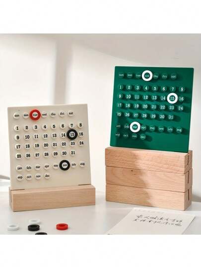 Office Desk Perpetual Calendar Vintage Unique Gift, Month & Date Display, Office Desk Decor, Cute Office Desk Decoration, Office Desk Accessories Aesthetic