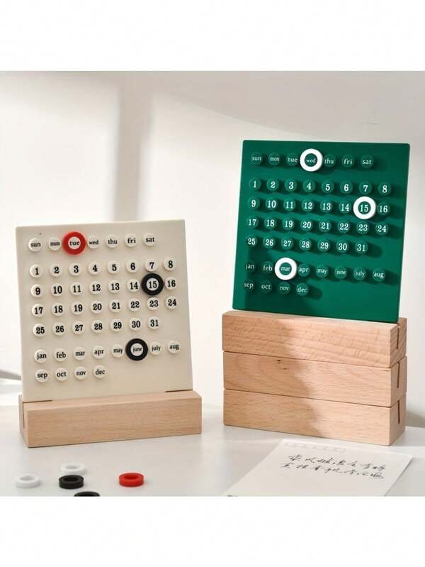 Office Desk Perpetual Calendar Vintage Unique Gift, Month & Date Display, Office Desk Decor, Cute Office Desk Decoration, Office Desk Accessories Aesthetic