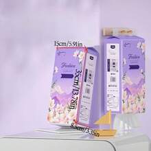 1 Pack Extra Large Capacity Paper Towels, 2-Ply Thickened Commercial Paper Towels, 1490 Sheets/Pack, 175*145mm Large Size, Hanging Paper Towels, Space-Saving - Purple Floral Facial Tissue - View 3