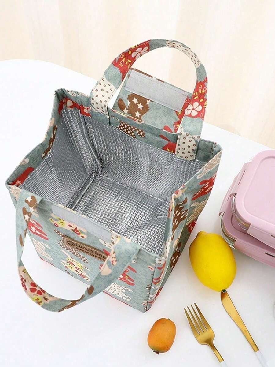 Long-Lasting Cold Insulation, Oil-Resistant Surface, Rain-Proof, Outdoor Use, Solid Load-Bearing, Shape-Retaining, Hand-Washable, Convenient Large Opening, Anti-Break Handle, Insulated Lunch Bag, Suitable For Daily Commute, Picnic, Driving, Great Gift Choice - Multicolor - View 1