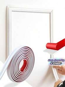 1pc 100cm/200cm/300cm Peel And Stick Self-Adhesive Wall Decorative Trim, Flexible Self-Adhesive Decorative Line, Suitable For Mirror Frames, Cabinet Doors And Home Decor - A - View 1
