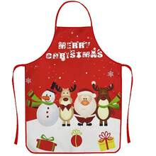 Unisex Christmas Apron 60 X 80 Cm, Featuring Santa Claus, Reindeer, Snowflake And Christmas Tree Patterns, Adding A Festive Atmosphere To Your Home, Christmas Party, Gathering And Kitchen - Multicolor - View 14