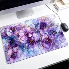 紫色花卉鼠墊 大號桌墊 縫邊橡膠防滑 女生辦公學習用 XL 加長版 適用電腦鍵盤筆電 PC - 查看 8