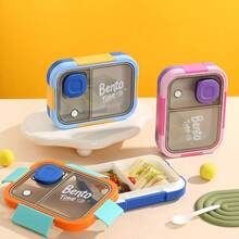 1pc Large Capacity Lunch Box, Student Bento Box, Work Meal Box, Travel Portable Food Container, Fruit & Vegetable Fresh-Keeping Box, With Utensils, Microwave , Dorm Snack Box, Back To School/Holiday/Birthday Gift - Multicolor - View 4