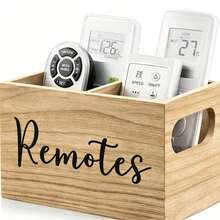 2-Compartment Storage Box - Suitable For Remote Control, Glasses, Watch And Stationery Storage - Applicable For Living Room, Bedroom, Office, Etc., Remote Control Storage Box, Open Storage Box, Home Storage - Mocha Brown - View 5