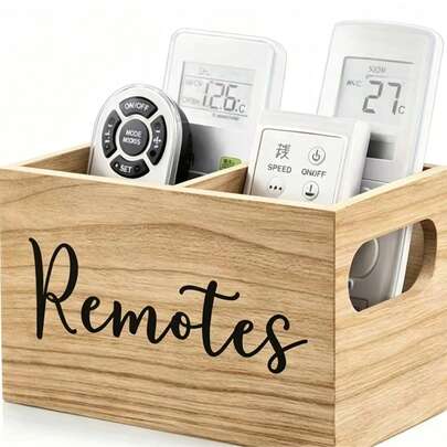 2-Compartment Storage Box - Suitable For Remote Control, Glasses, Watch And Stationery Storage - Applicable For Living Room, Bedroom, Office, Etc., Remote Control Storage Box, Open Storage Box, Home Storage