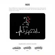 1pc Universal Car Trunk Mat, Waterproof Anti-Slip Dust-Proof Printed Cargo Liner, Polyester Fiber Material, Suitable For Vehicle Trunk Interior Decoration, Pattern Design Is Cute Heartbeat Cat - Heart Kitten - View 13