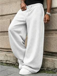 Men's Solid Color Casual Sports Pants, Pockets On Both Sides, Moisture-Wicking And Breathable Fabric, Loose And Comfortable Fit, Plus Size Loose Fit, Excellent Drape, Thin For Spring, Summer, Autumn, Fashionable And Versatile, Suitable For Sports, Fitness, Running, Casual, Outings, Outdoor, Exploration, Climbing, Camping And Daily Wear, Gift For Boyfriend, Husband And Father, Drawstring Waist Design, Sports Casual Style - Multicolor - View 8